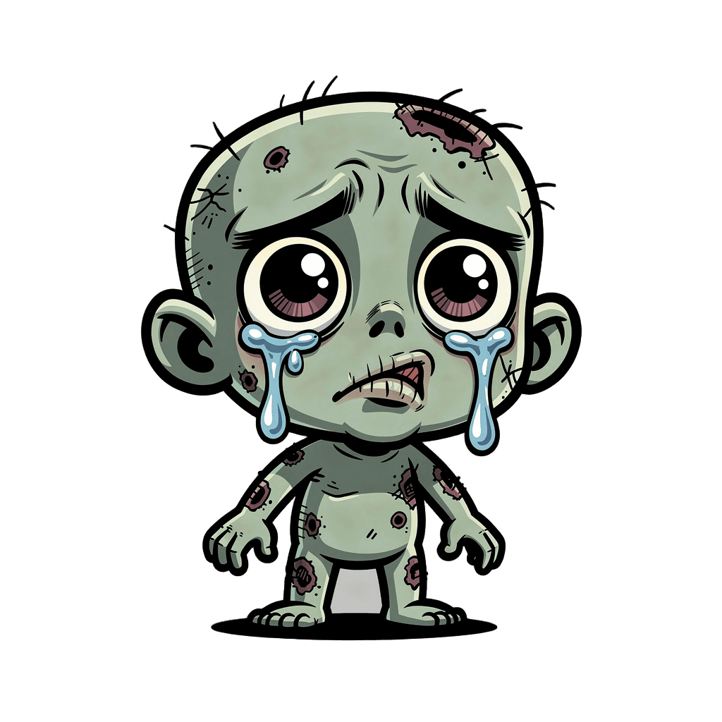 Zombie Twitch emote — sad, Comic style