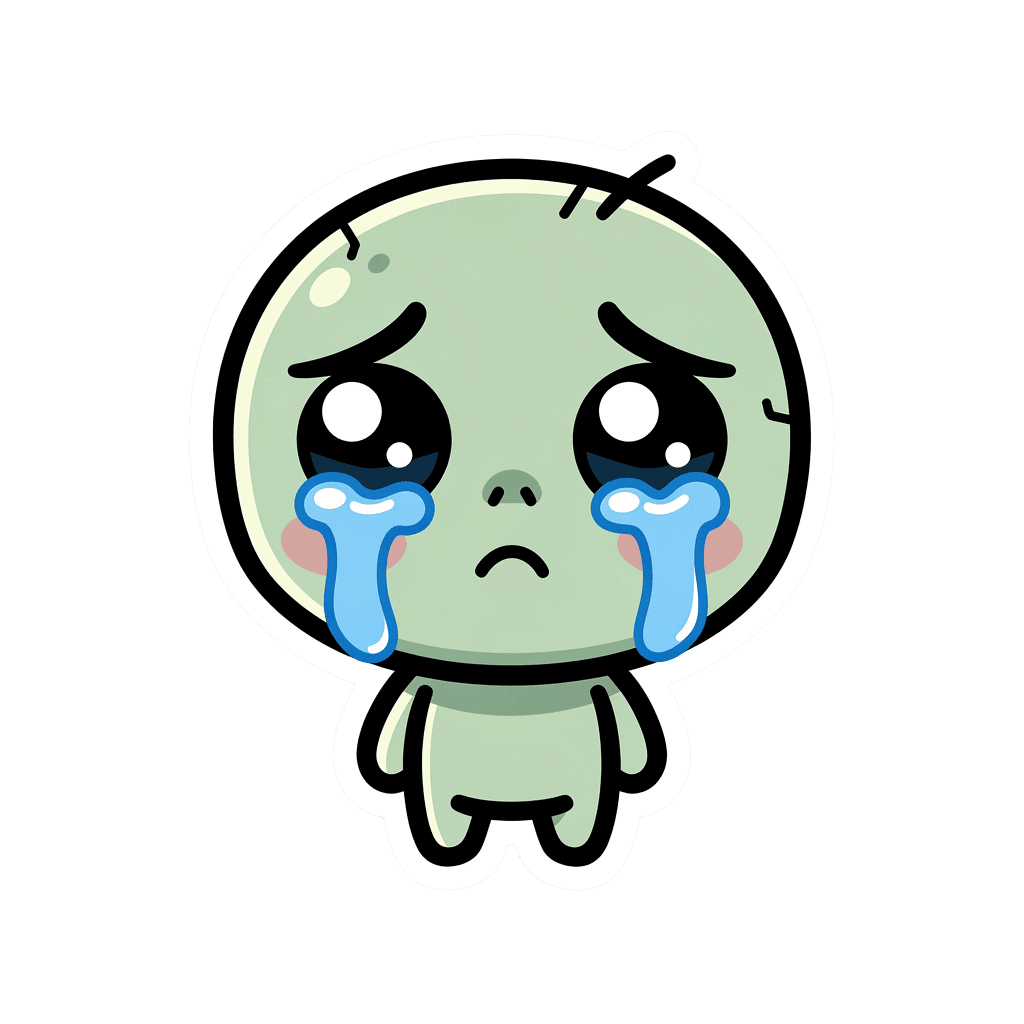 Zombie Twitch emote — sad, Sticker style