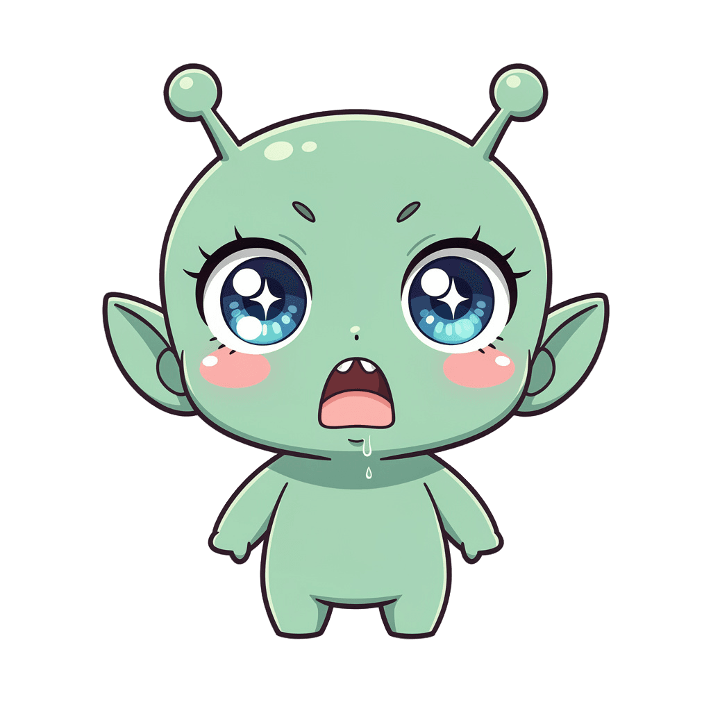 Alien — surprised Alien Twitch emote — surprised, Anime style