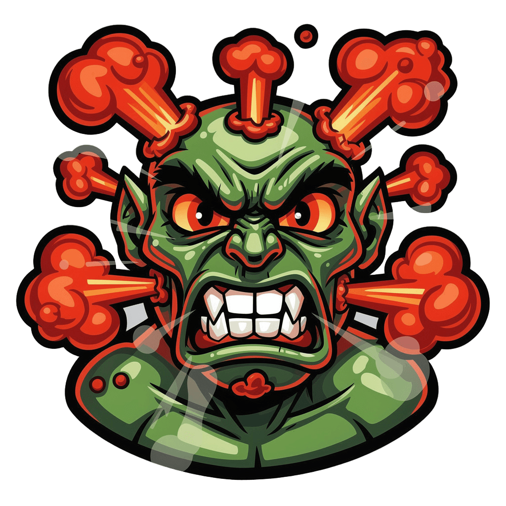 Alien — angry Alien Twitch emote — angry, Cartoon style