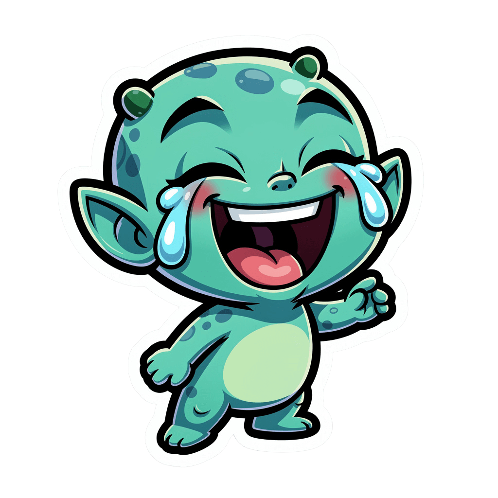Alien — laughing Alien Twitch emote — laughing, Cartoon style