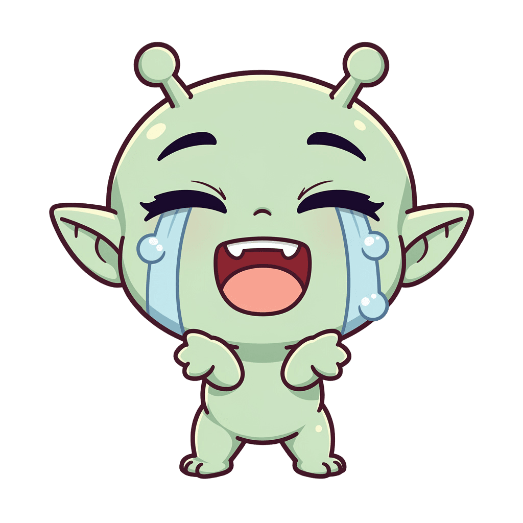 Alien — laughing Alien Twitch emote — laughing, Chibi style