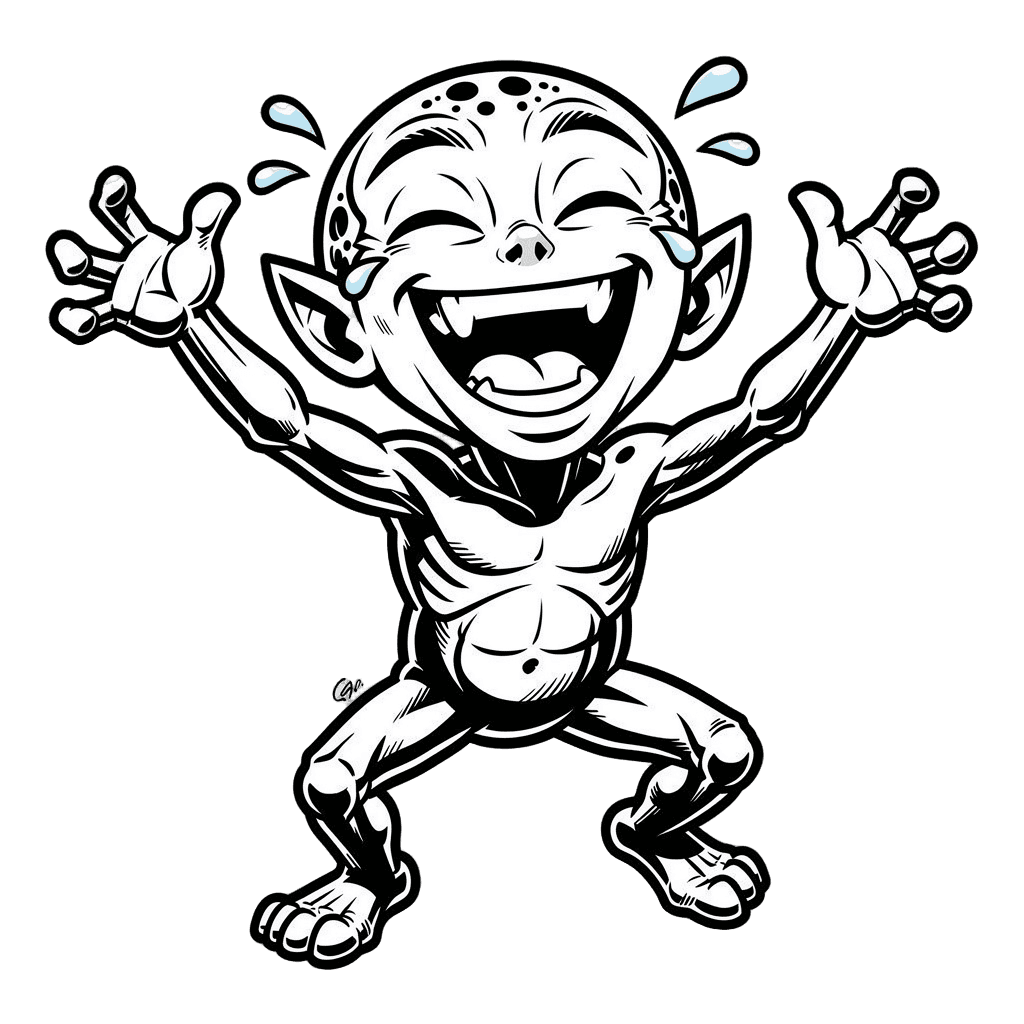 Alien — laughing Alien Twitch emote — laughing, Comic style