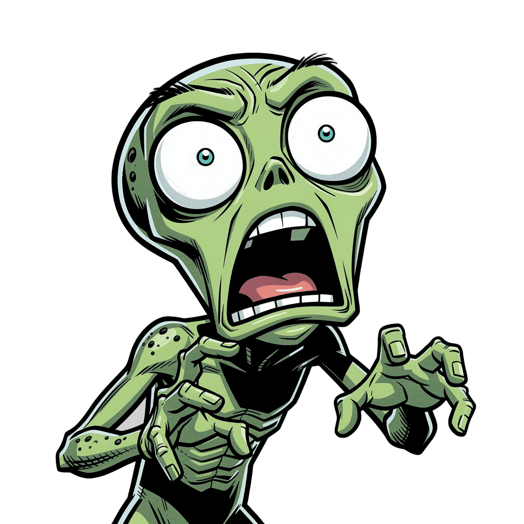 Alien — surprised Alien Twitch emote — surprised, Comic style