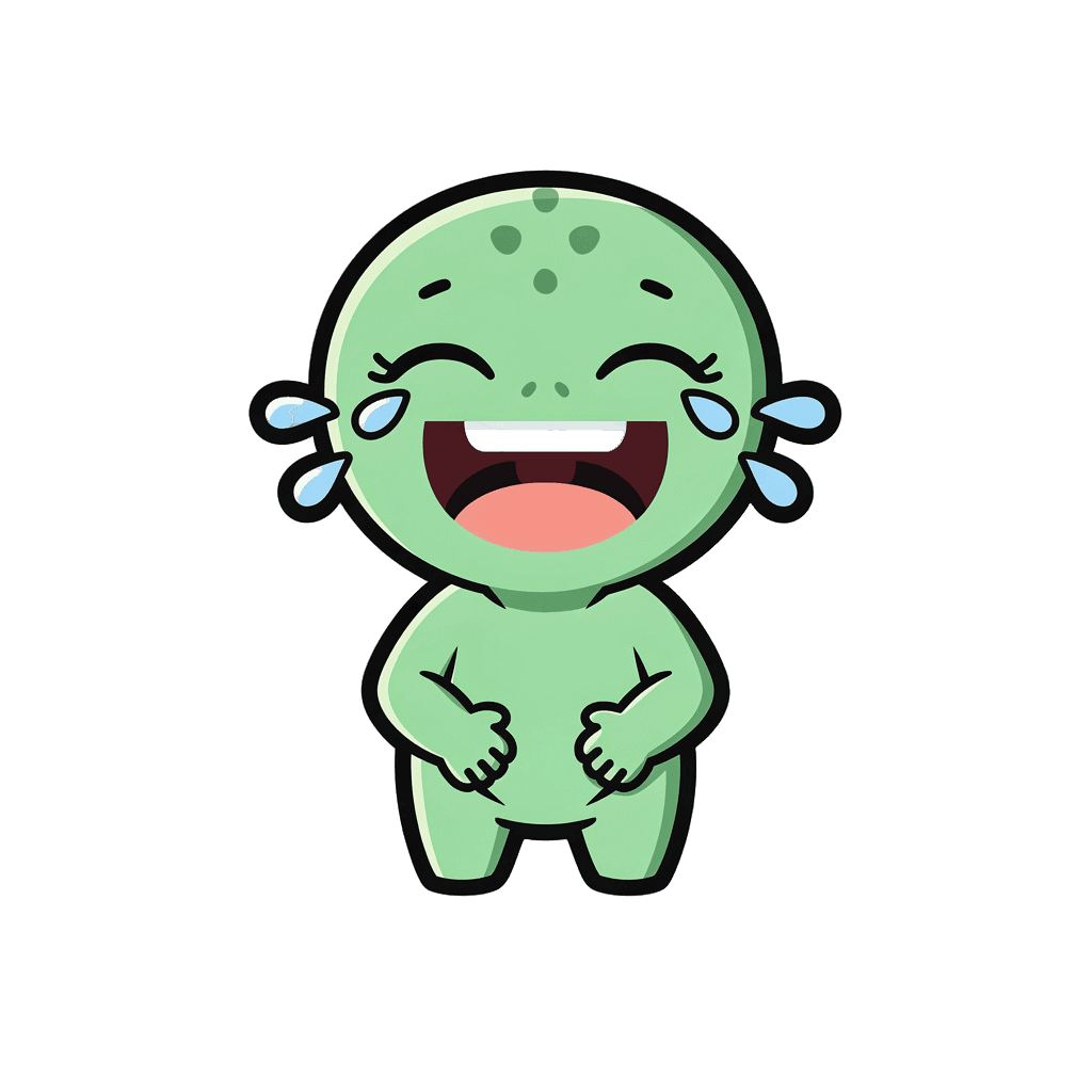 Alien — laughing Alien Twitch emote — laughing, Sticker style