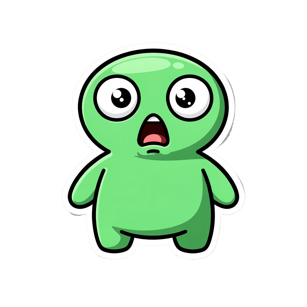 Alien — surprised Alien Twitch emote — surprised, Sticker style