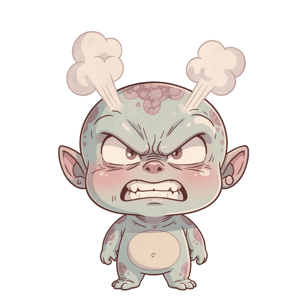 Alien — angry Alien Twitch emote — angry, Pastel style