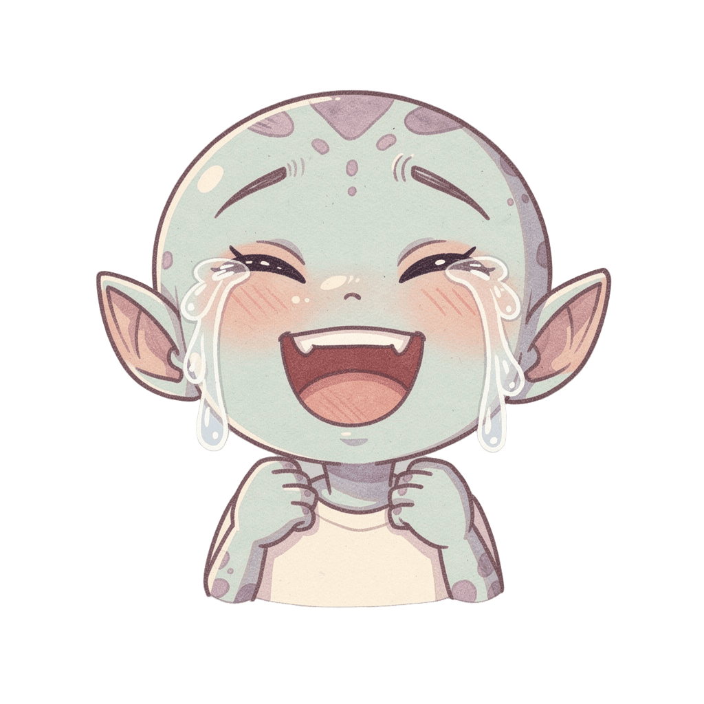 Alien — laughing Alien Twitch emote — laughing, Pastel style