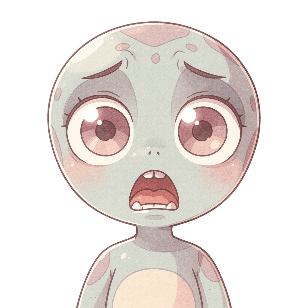 Alien — surprised Alien Twitch emote — surprised, Pastel style
