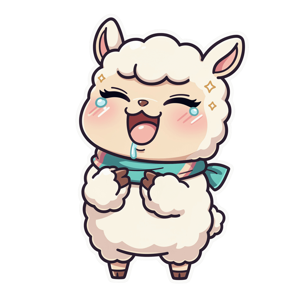 Alpaca — laughing Alpaca Twitch emote — laughing, Anime style
