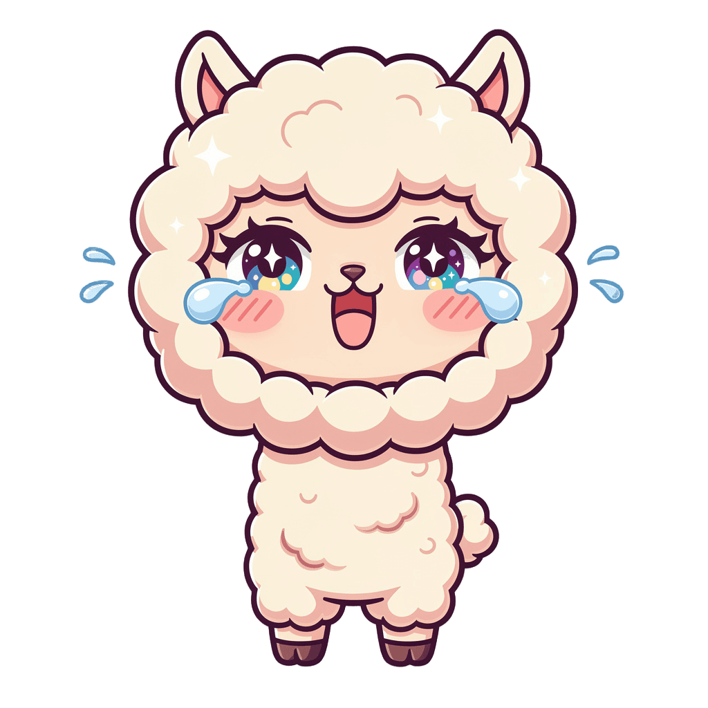 Alpaca — laughing Alpaca Twitch emote — laughing, Chibi style