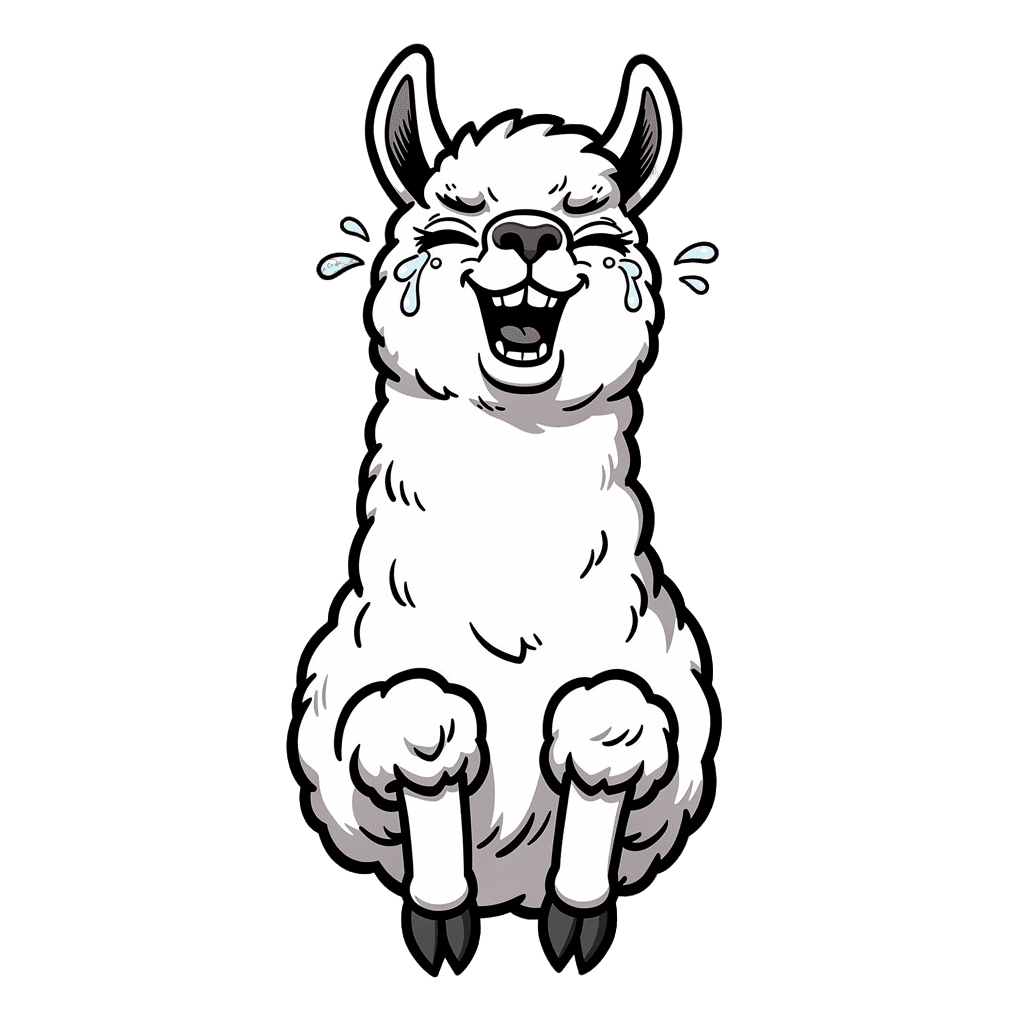 Alpaca — laughing Alpaca Twitch emote — laughing, Comic style