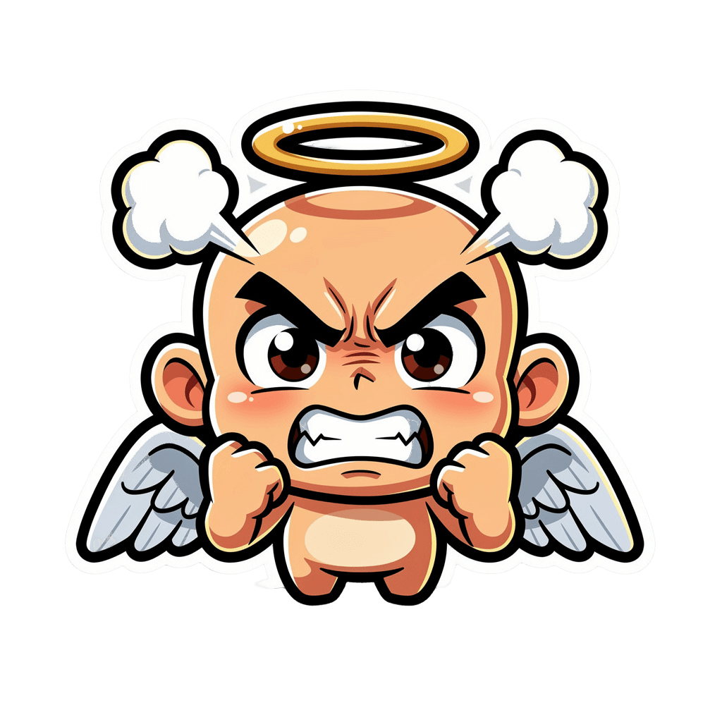 Angel — angry Angel Twitch emote — angry, Cartoon style