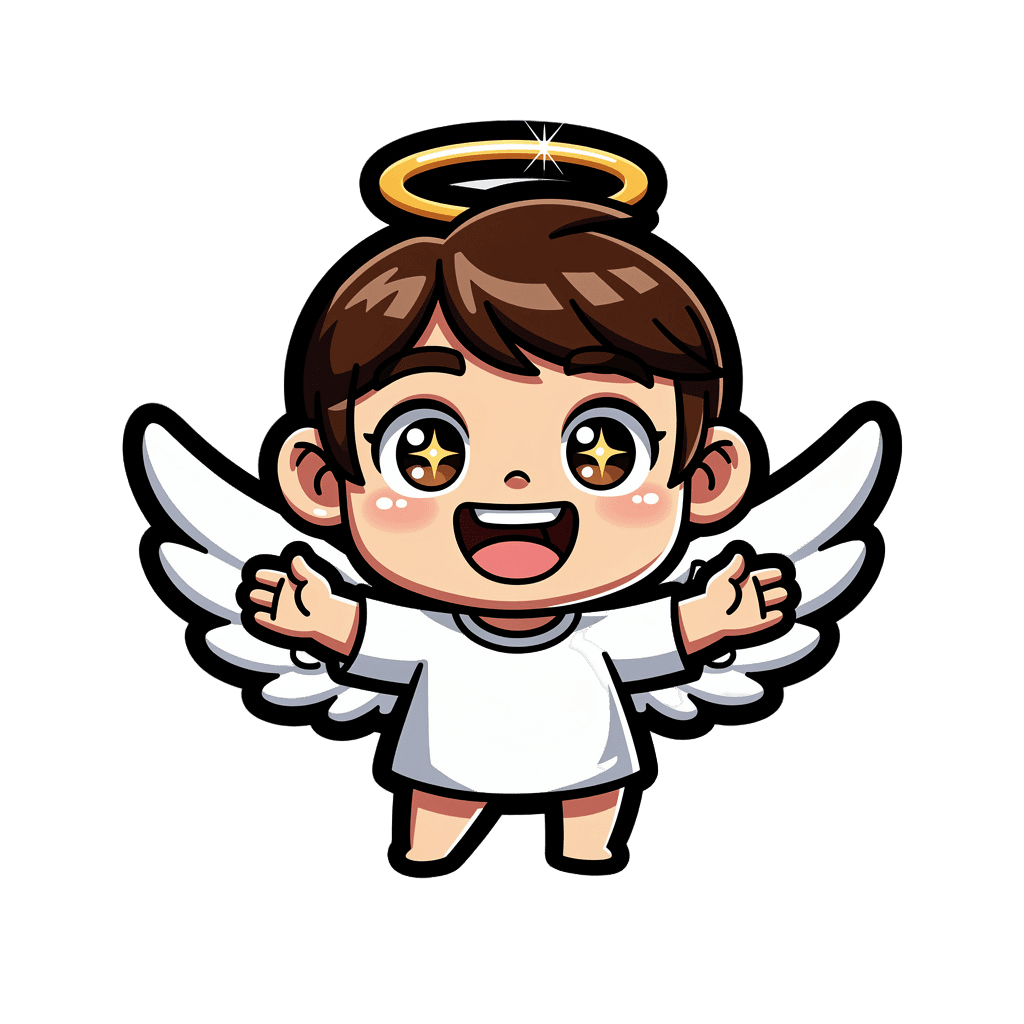 Angel — happy Angel Twitch emote — happy, Cartoon style