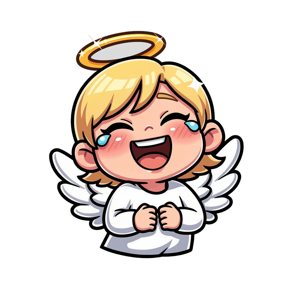 Angel — laughing Angel Twitch emote — laughing, Cartoon style