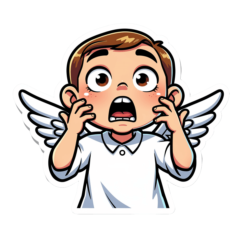 Angel — surprised Angel Twitch emote — surprised, Cartoon style