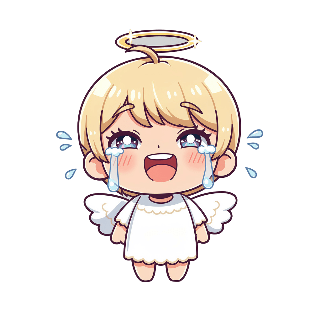 Angel — laughing Angel Twitch emote — laughing, Chibi style