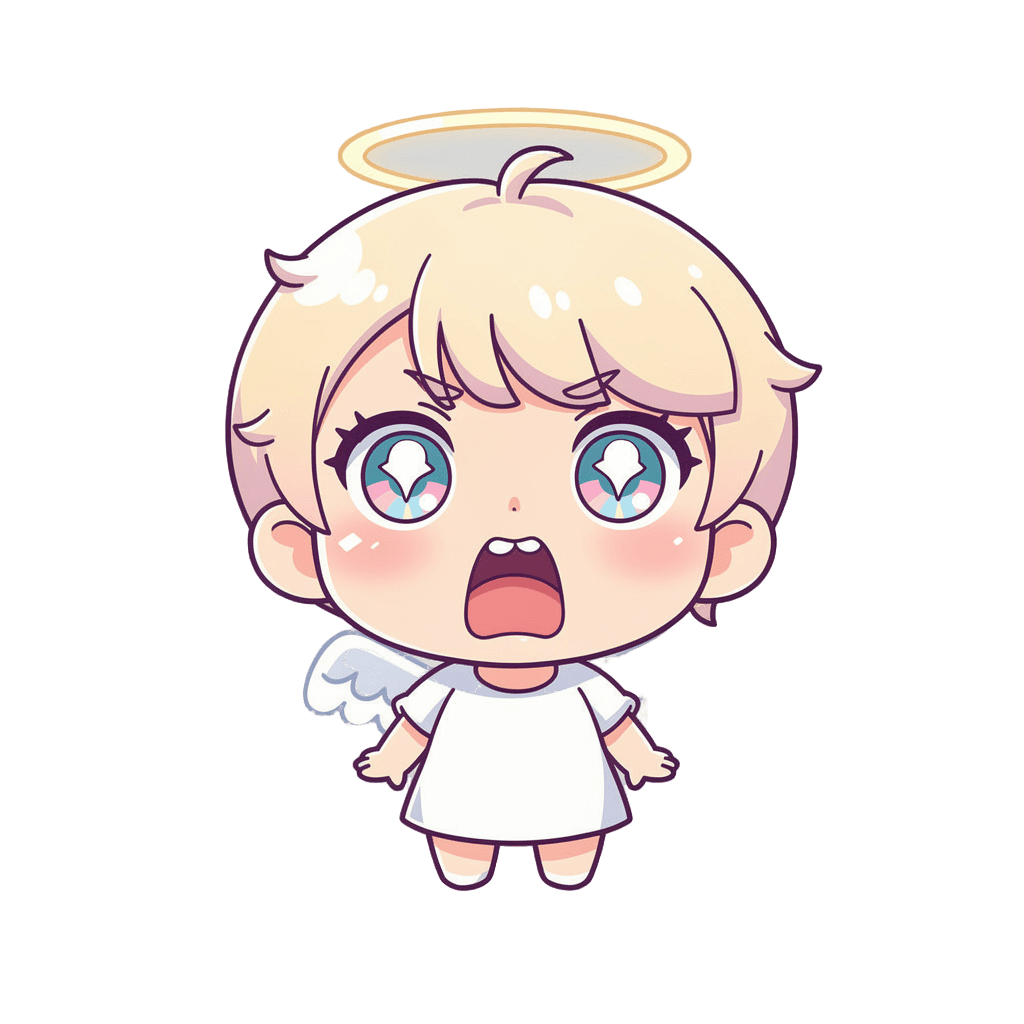 Angel — surprised Angel Twitch emote — surprised, Chibi style