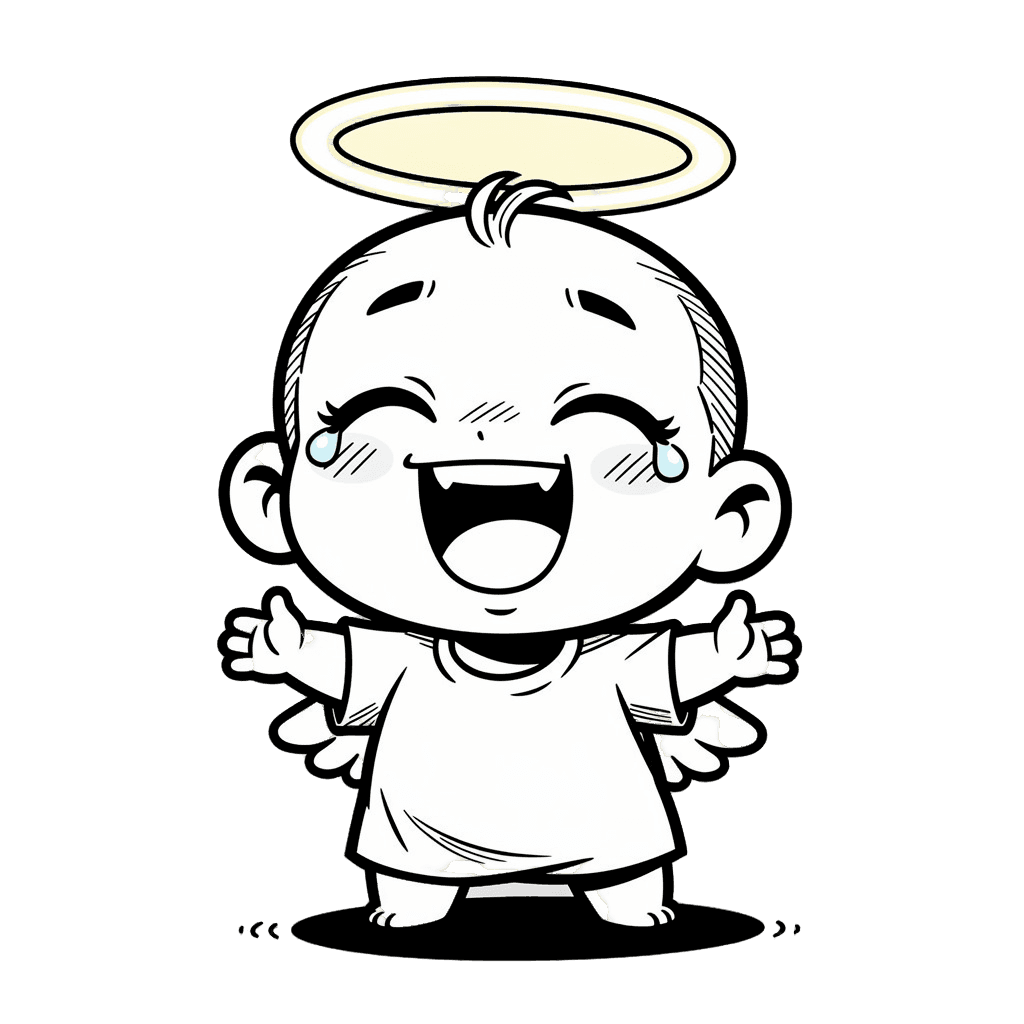 Angel — laughing Angel Twitch emote — laughing, Comic style