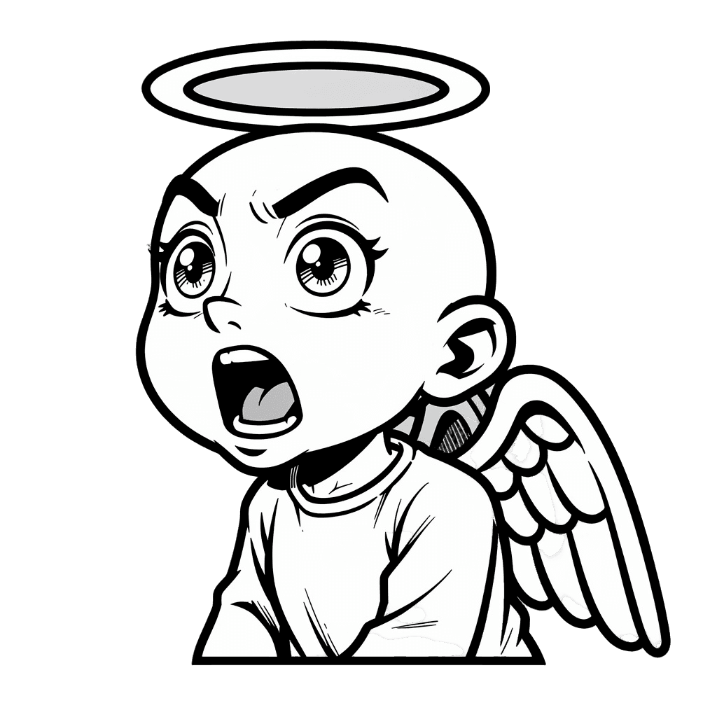 Angel — surprised Angel Twitch emote — surprised, Comic style