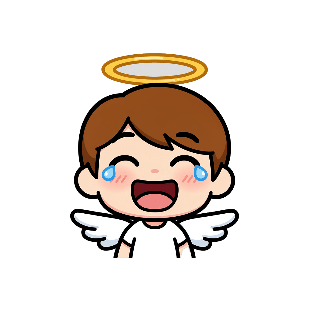 Angel — laughing Angel Twitch emote — laughing, Sticker style