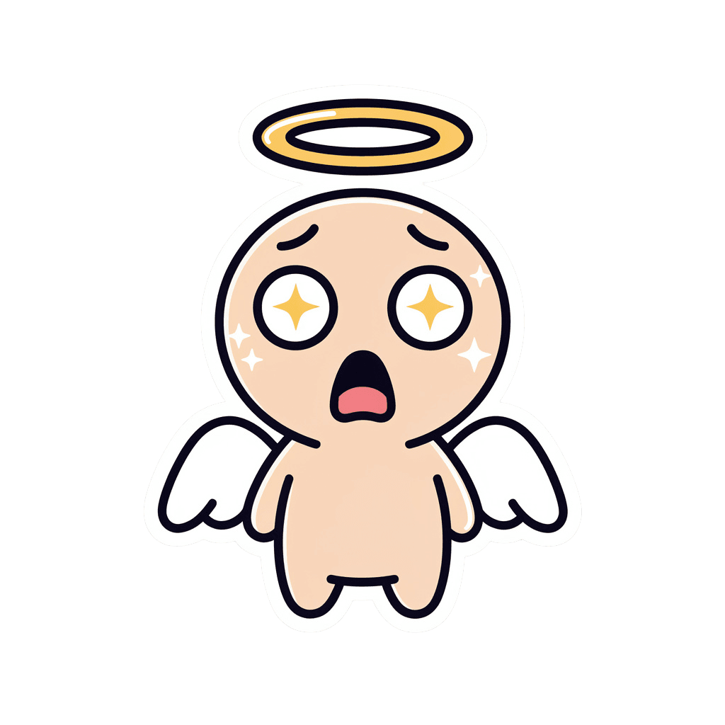 Angel — surprised Angel Twitch emote — surprised, Sticker style