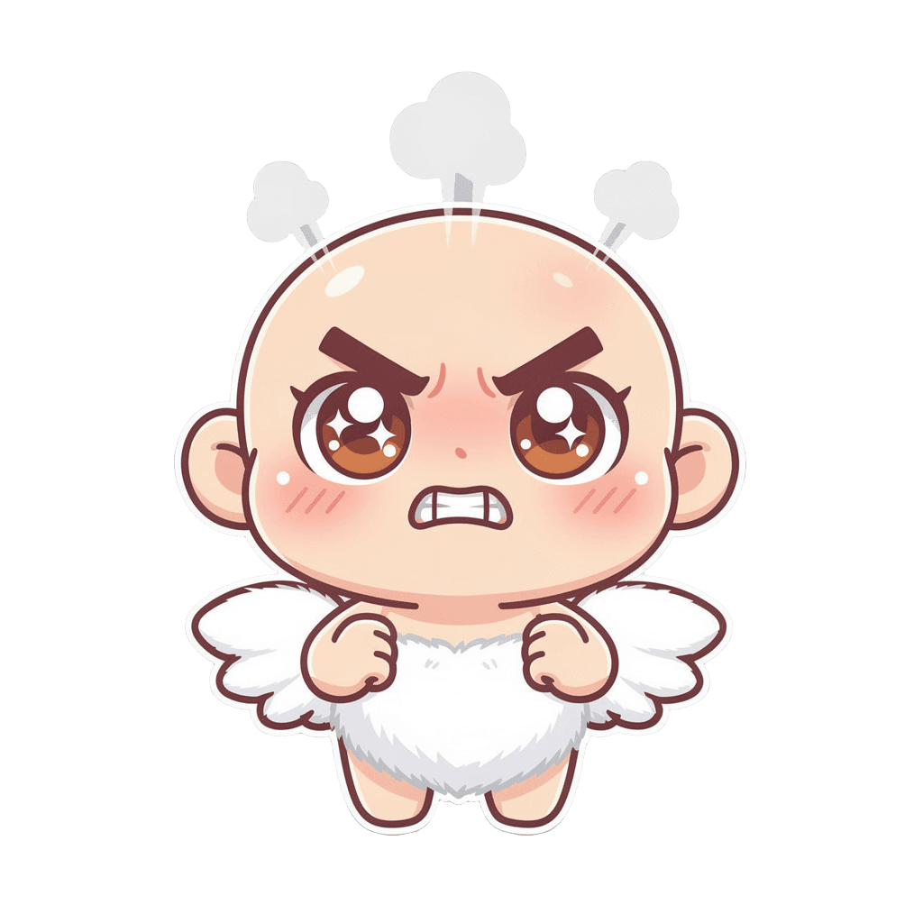 Angel — angry Angel Twitch emote — angry, Kawaii style