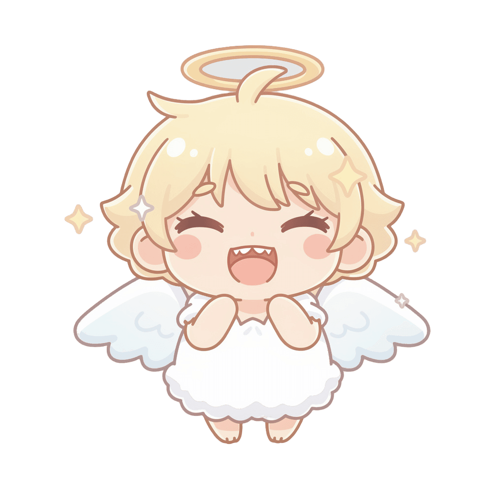 Angel — laughing Angel Twitch emote — laughing, Kawaii style