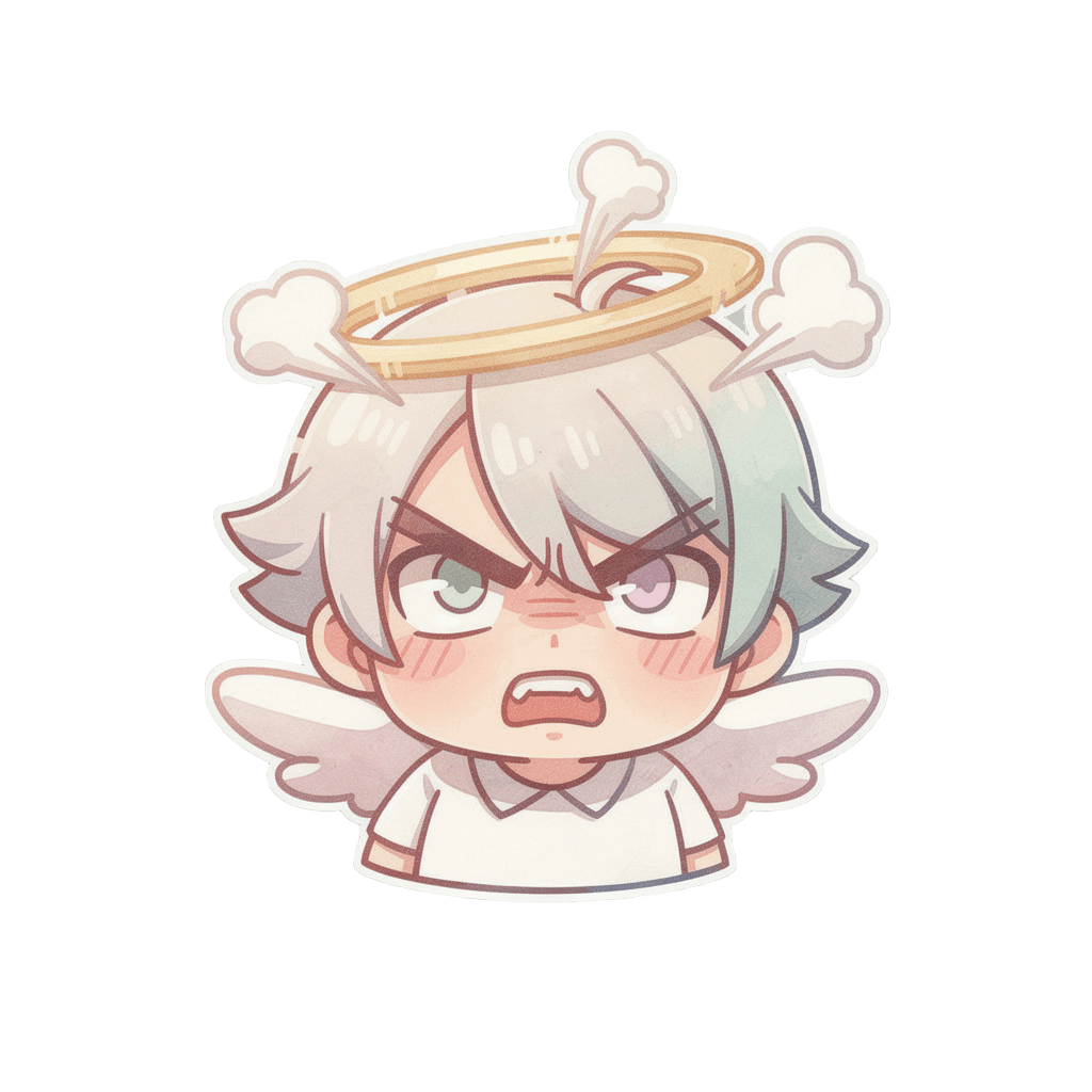 Angel — angry Angel Twitch emote — angry, Pastel style