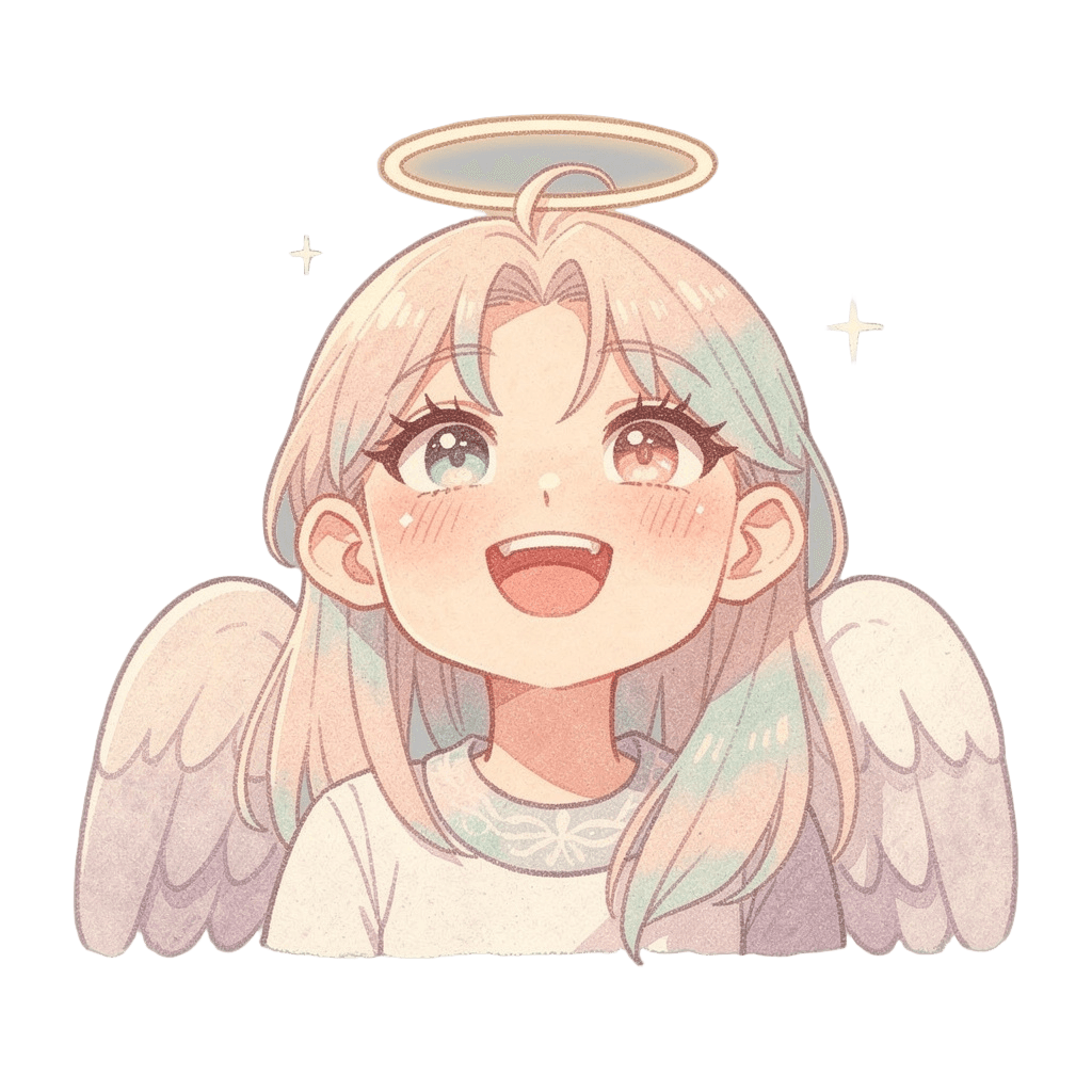 Angel — happy Angel Twitch emote — happy, Pastel style