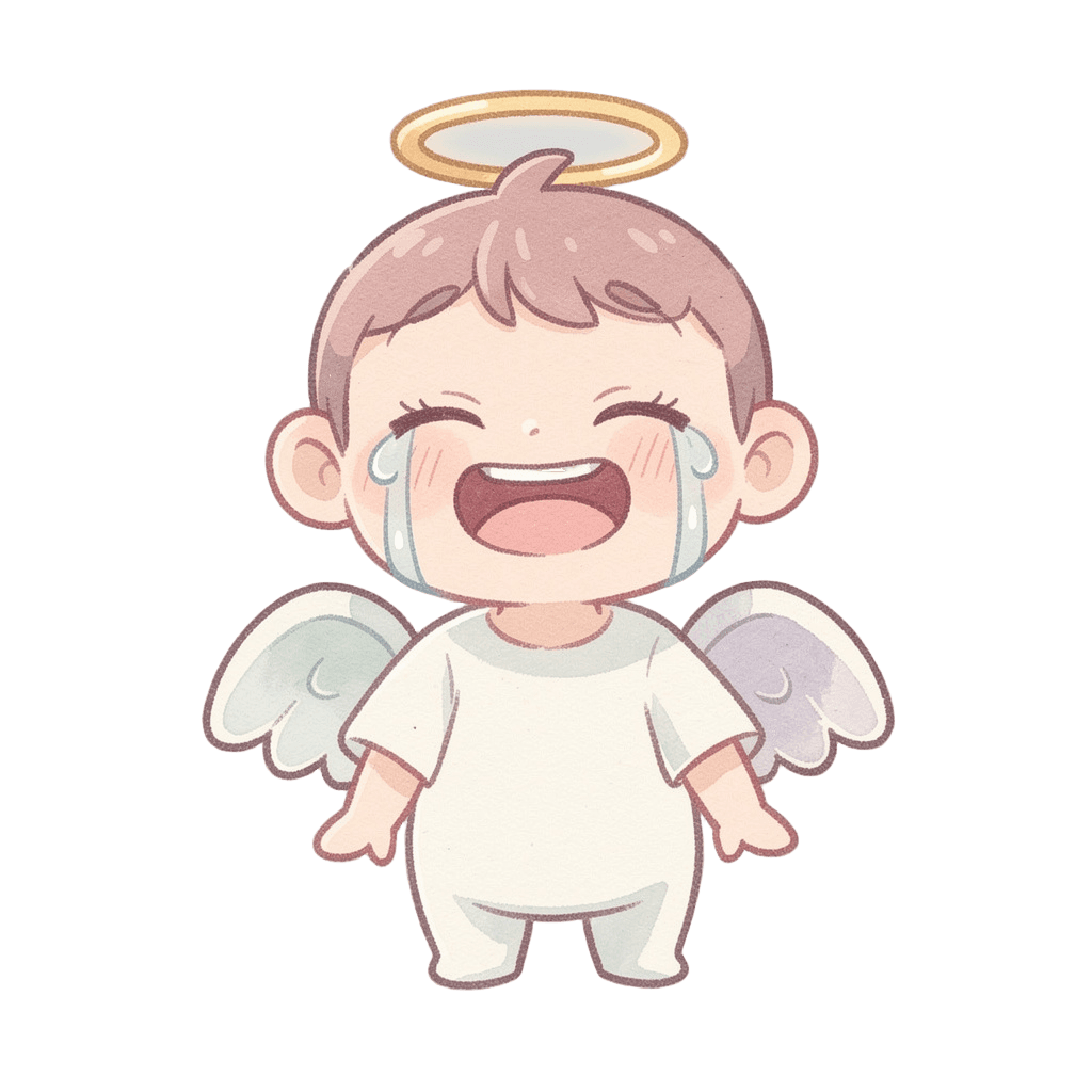 Angel — laughing Angel Twitch emote — laughing, Pastel style