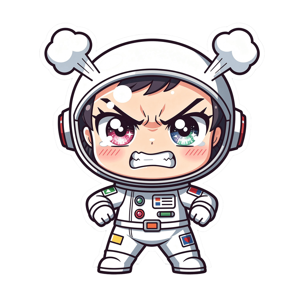 Astronaut — angry Astronaut Twitch emote — angry, Anime style