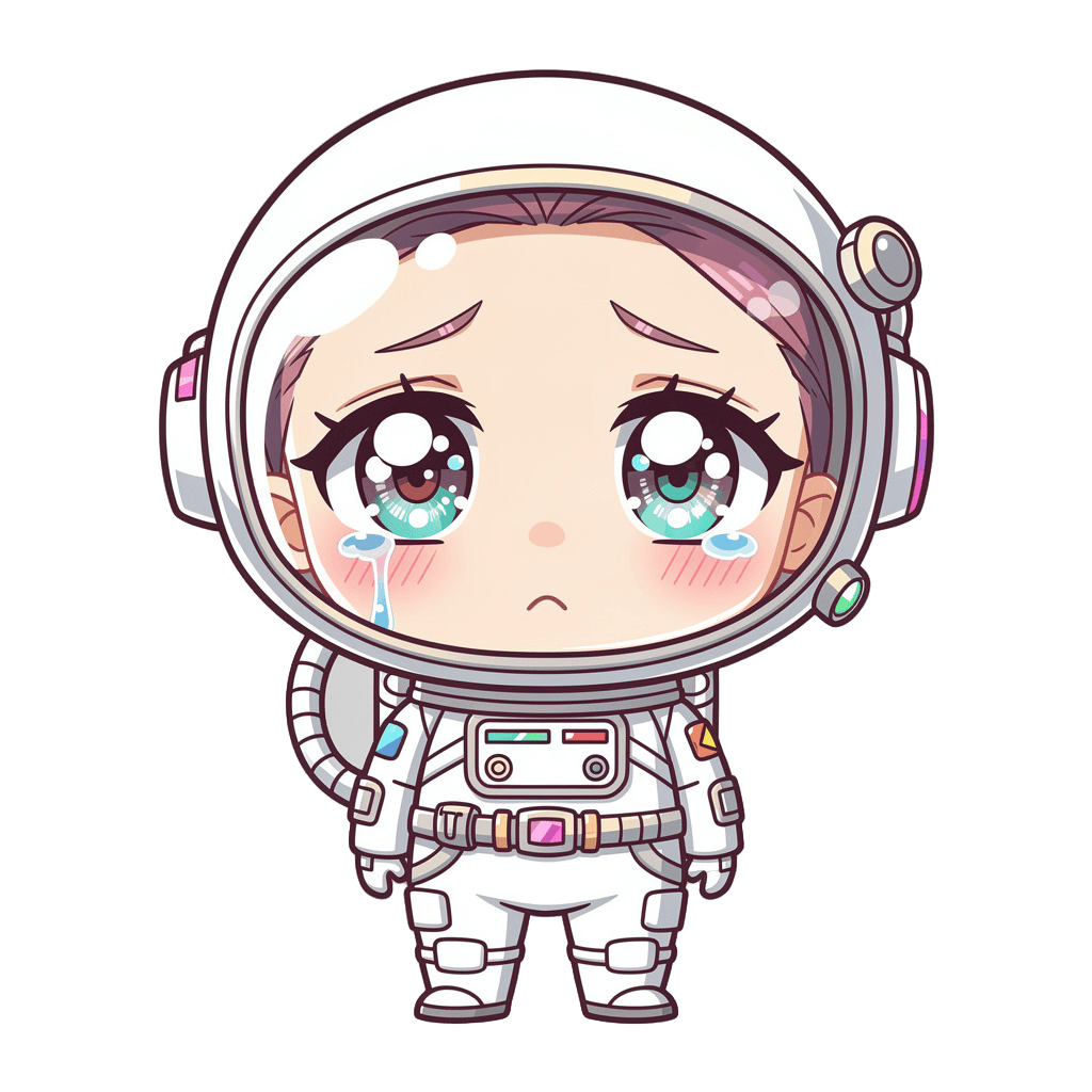 Astronaut — sad Astronaut Twitch emote — sad, Anime style