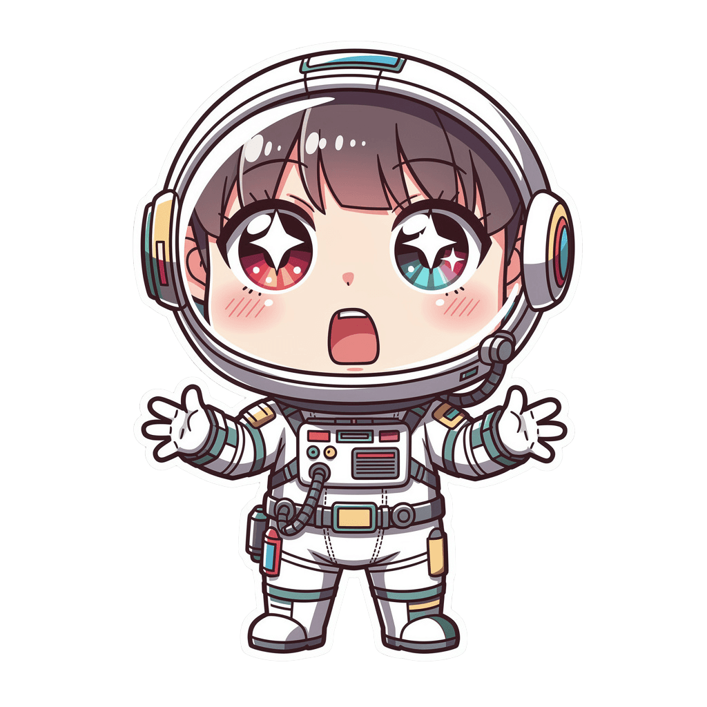 Astronaut — surprised Astronaut Twitch emote — surprised, Anime style