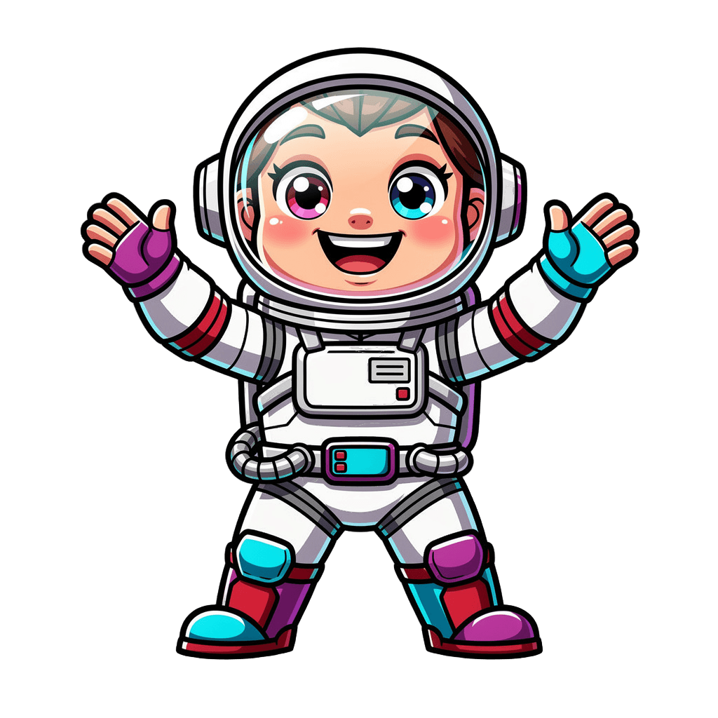 Astronaut — happy Astronaut Twitch emote — happy, Cartoon style