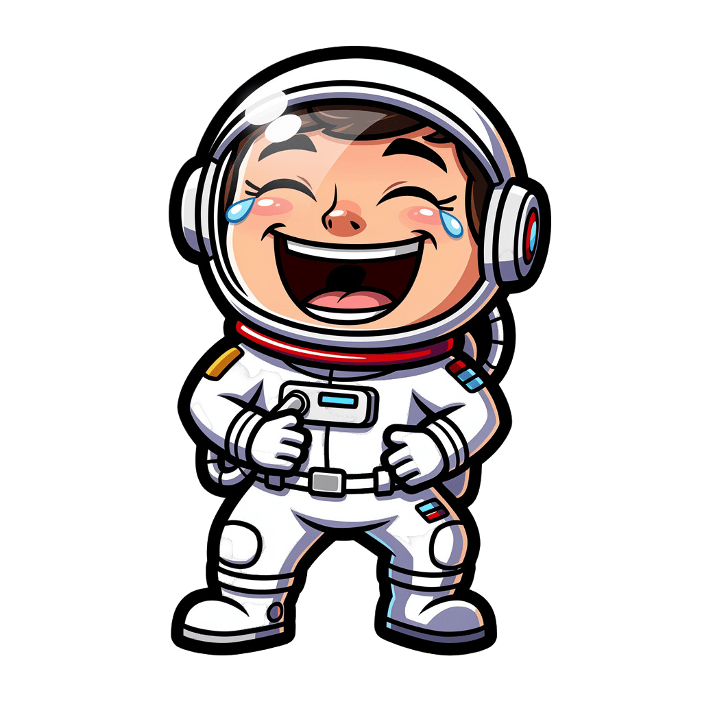Astronaut — laughing Astronaut Twitch emote — laughing, Cartoon style