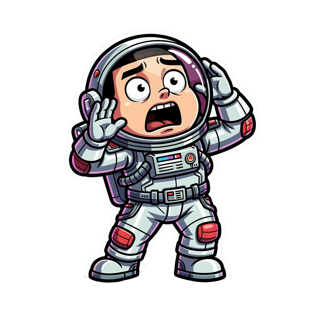 Astronaut — surprised Astronaut Twitch emote — surprised, Cartoon style
