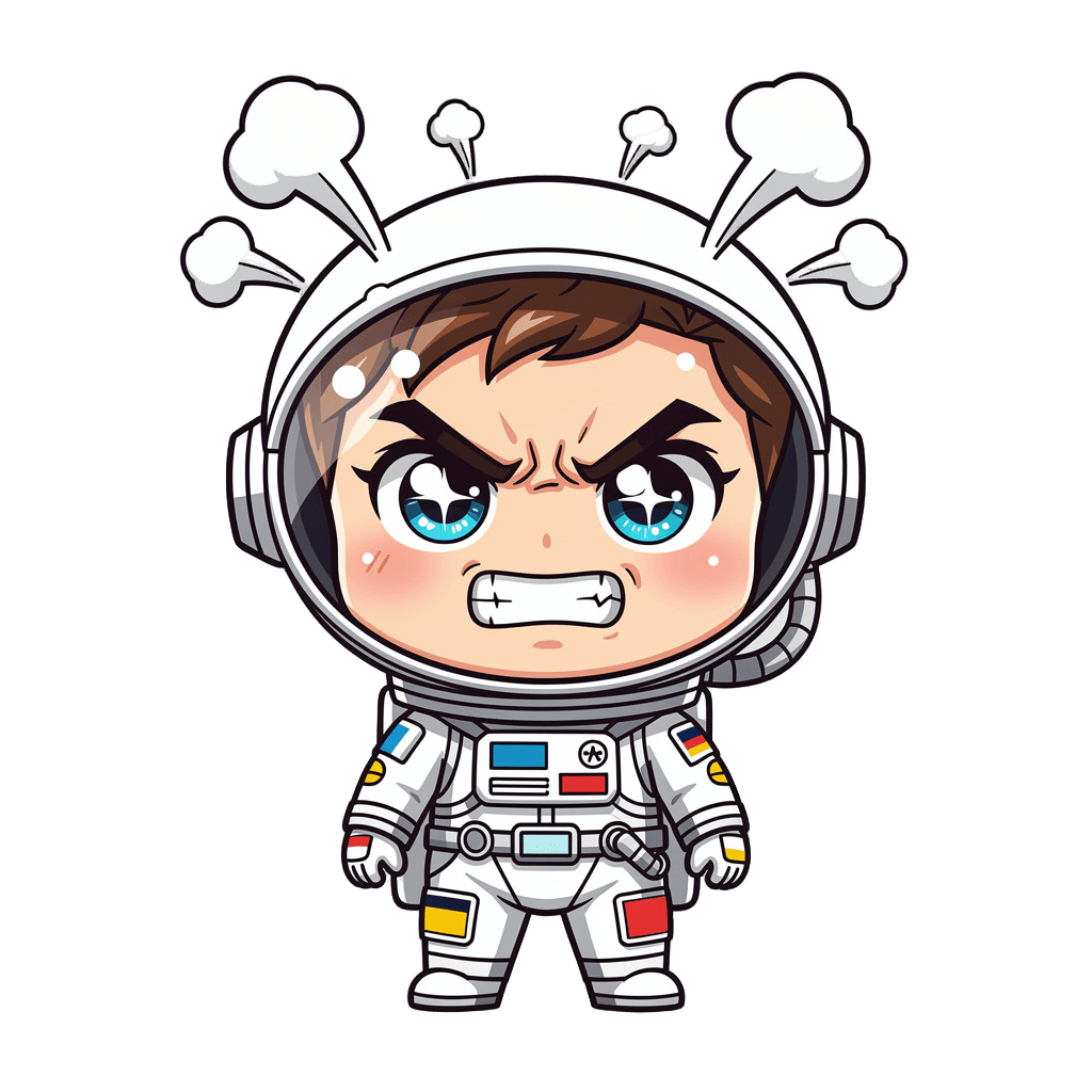 Astronaut — angry Astronaut Twitch emote — angry, Chibi style