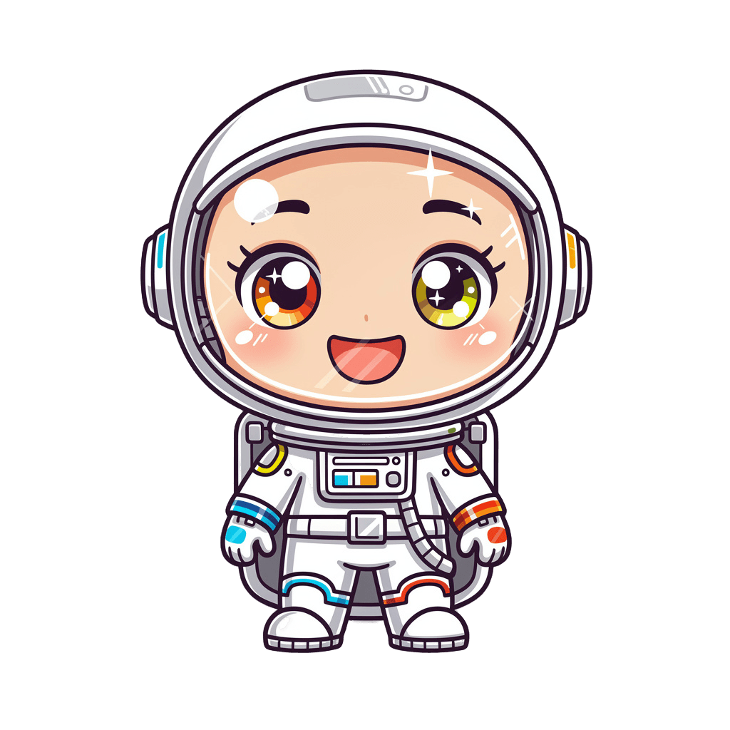 Astronaut — happy Astronaut Twitch emote — happy, Chibi style