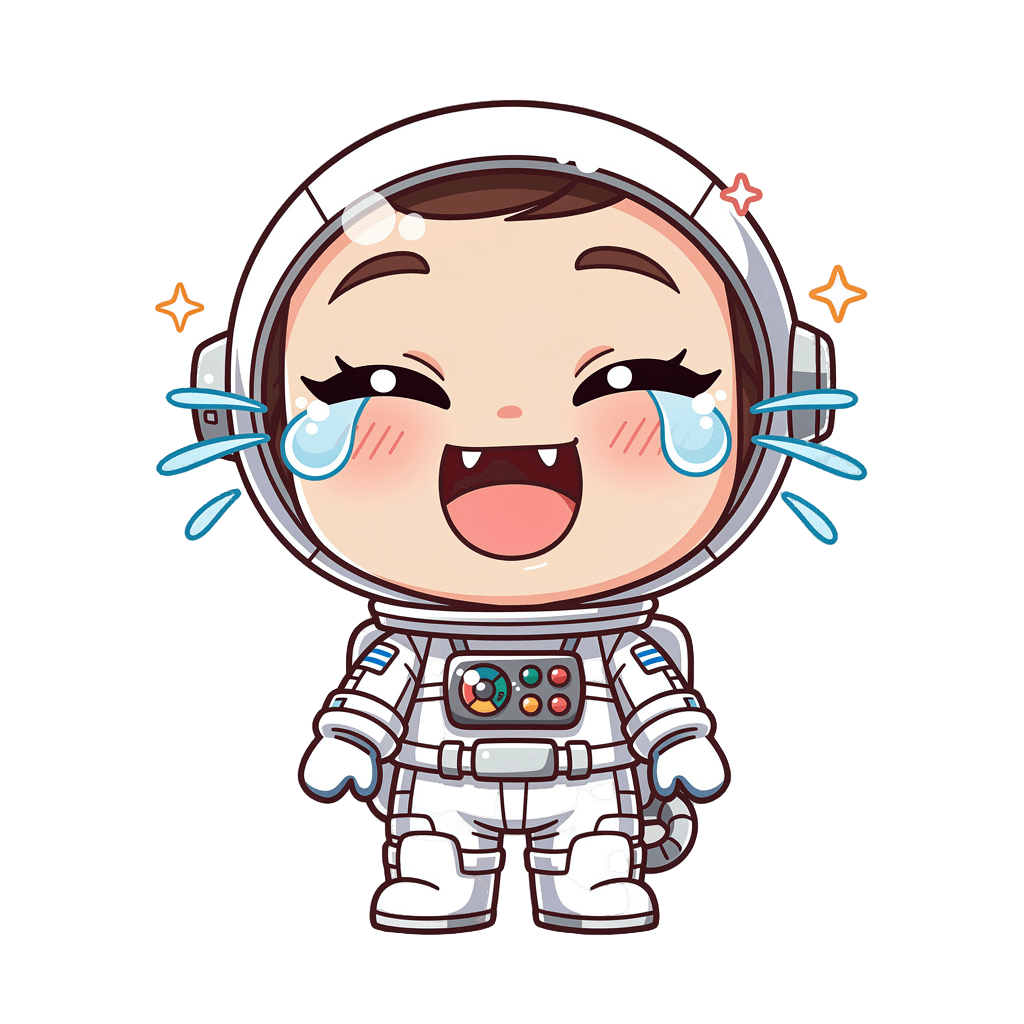 Astronaut — laughing Astronaut Twitch emote — laughing, Chibi style