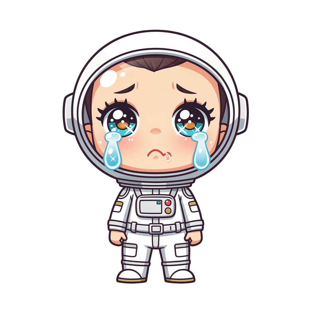 Astronaut — sad Astronaut Twitch emote — sad, Chibi style
