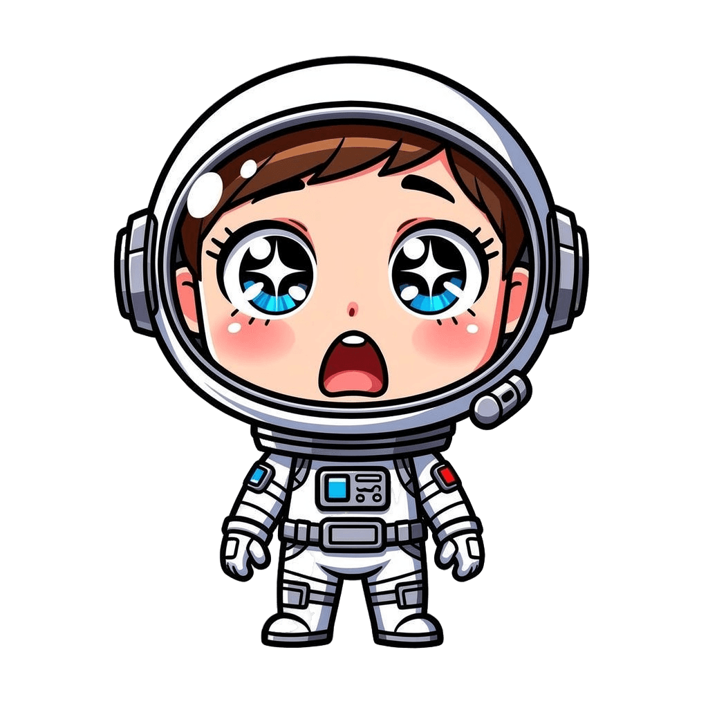 Astronaut — surprised Astronaut Twitch emote — surprised, Chibi style