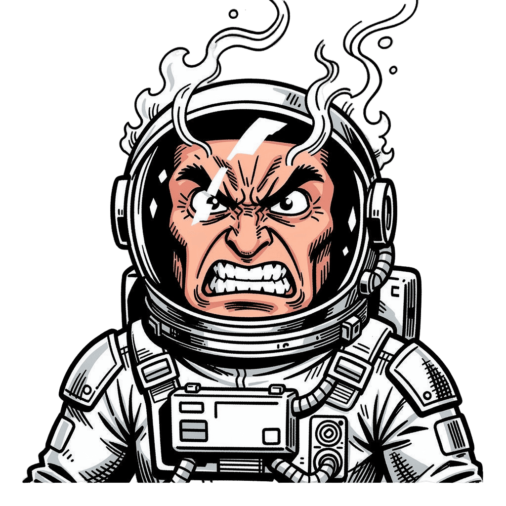 Astronaut — angry Astronaut Twitch emote — angry, Comic style