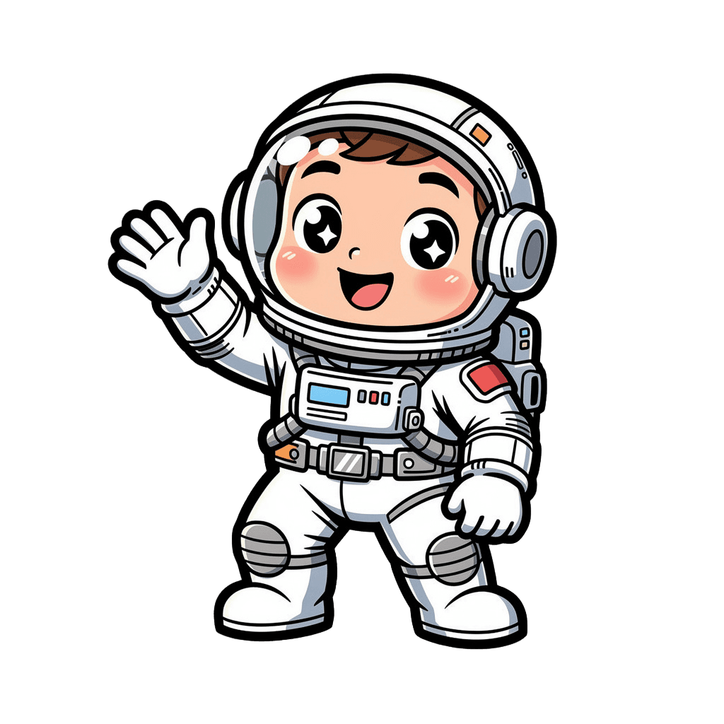 Astronaut — happy Astronaut Twitch emote — happy, Comic style