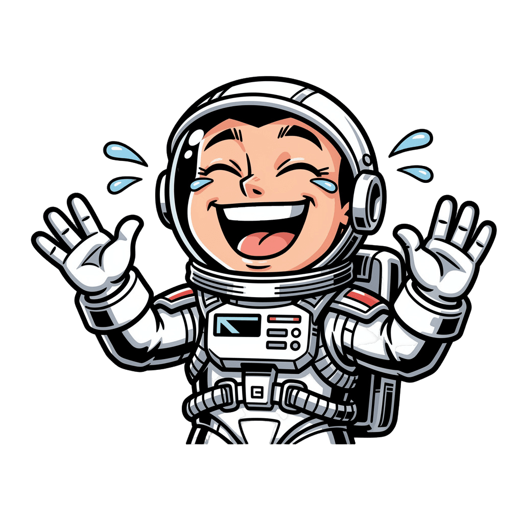 Astronaut — laughing Astronaut Twitch emote — laughing, Comic style