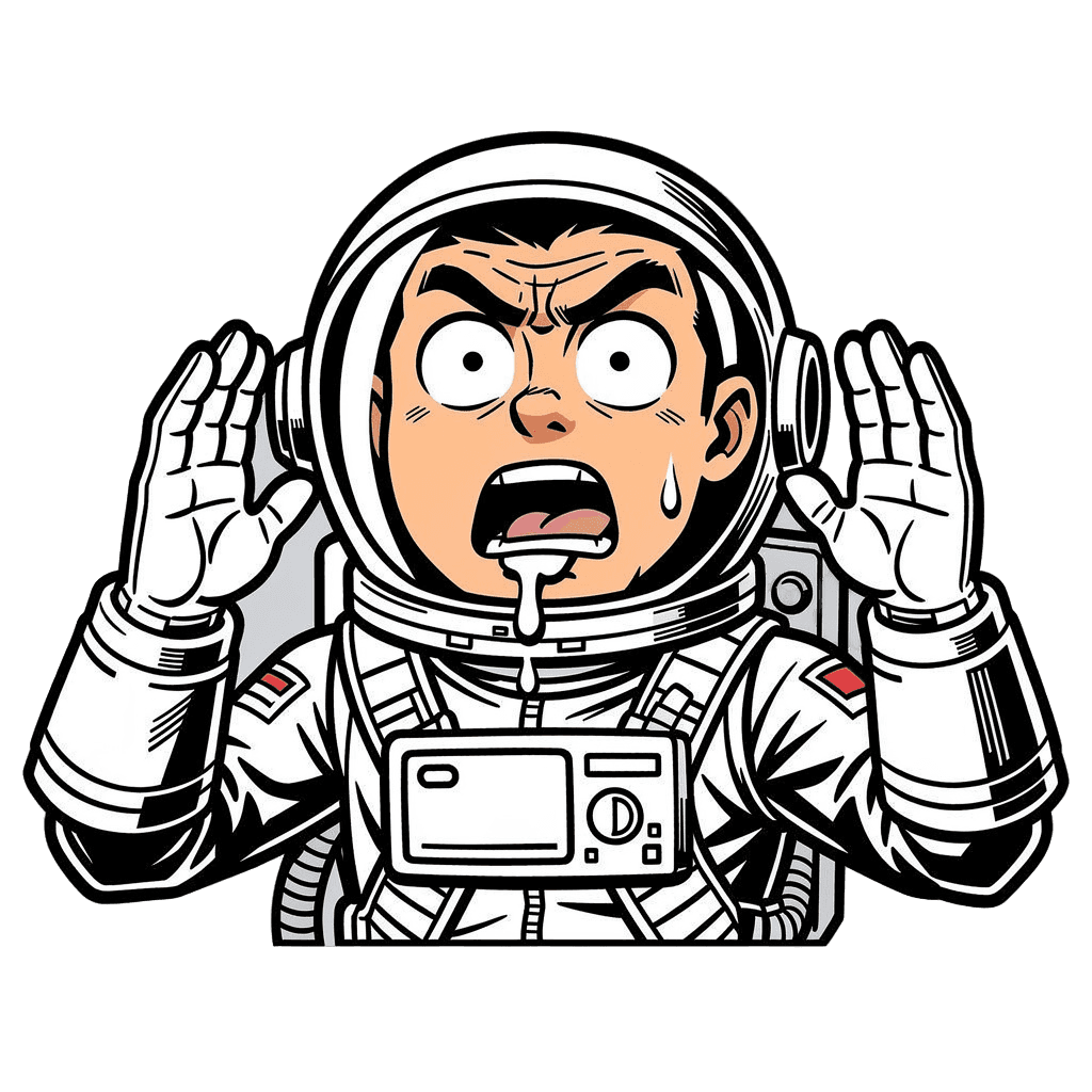 Astronaut — surprised Astronaut Twitch emote — surprised, Comic style