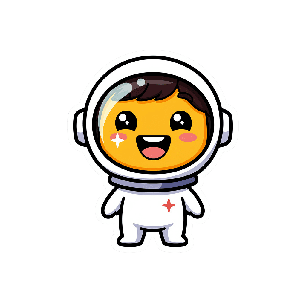 Astronaut — happy Astronaut Twitch emote — happy, Sticker style
