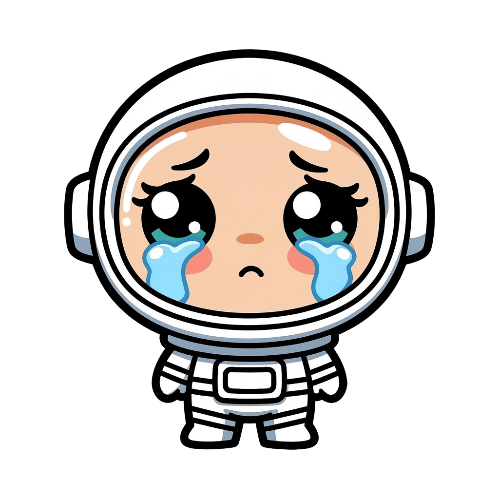 Astronaut — sad Astronaut Twitch emote — sad, Sticker style
