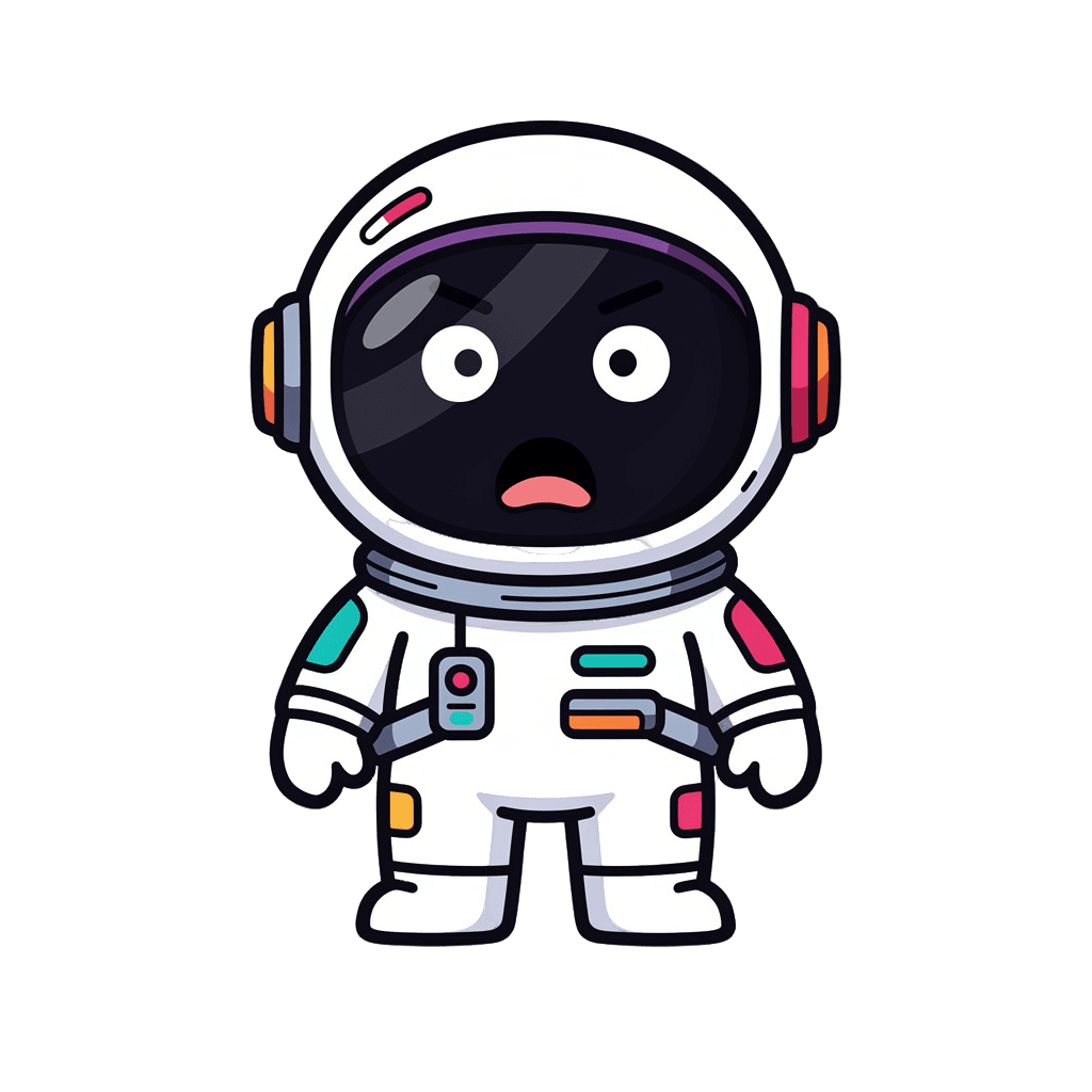 Astronaut — surprised Astronaut Twitch emote — surprised, Sticker style