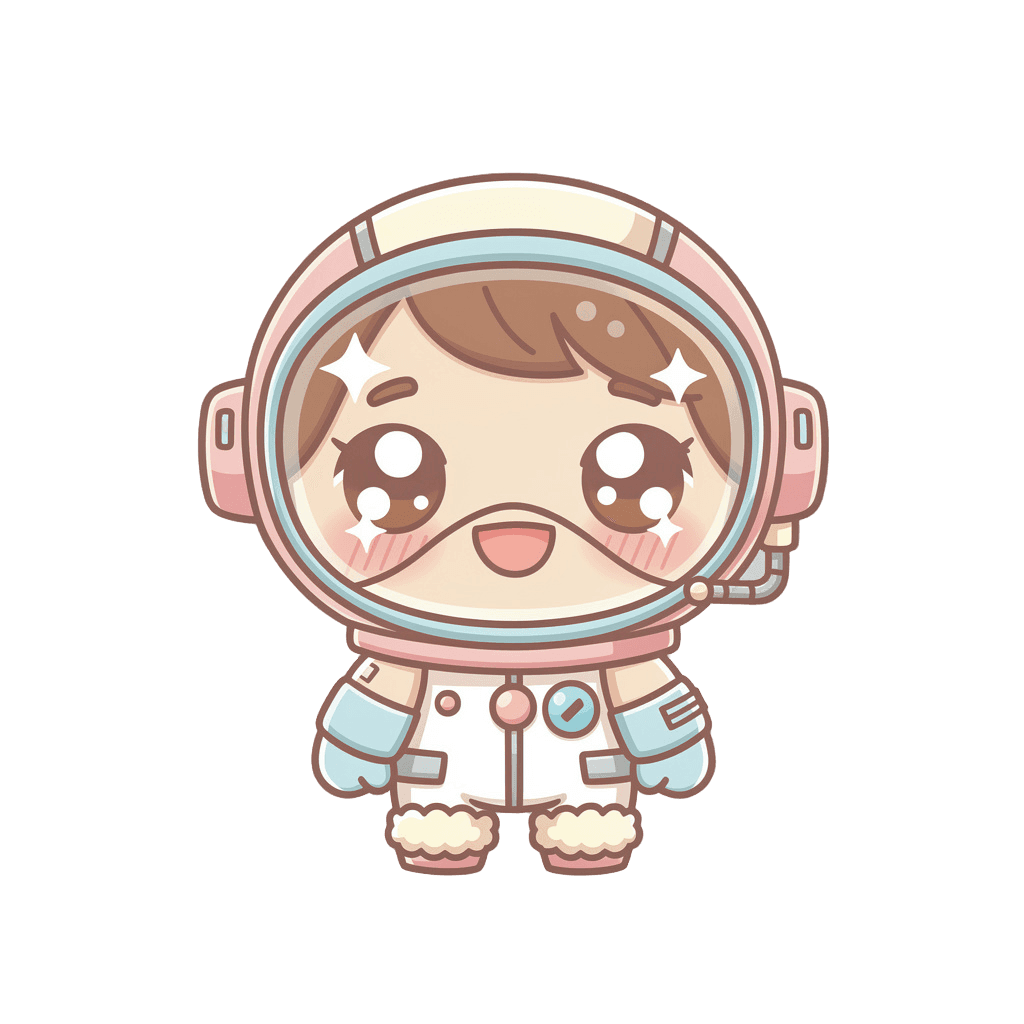 Astronaut — happy Astronaut Twitch emote — happy, Kawaii style